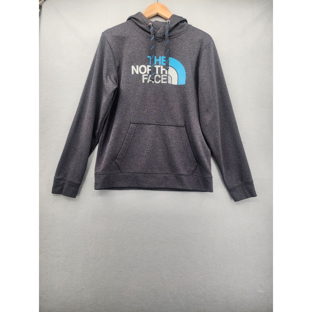 The North Face Mens Hoodie Gray Graphic Logo Pullover Sweatshirt Medium Gorpcore